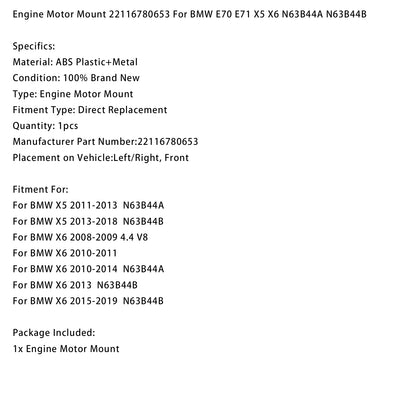 Supporti motore 22116780653 Per BMW E70 E71 X5 X6 N63B44A N63B44B