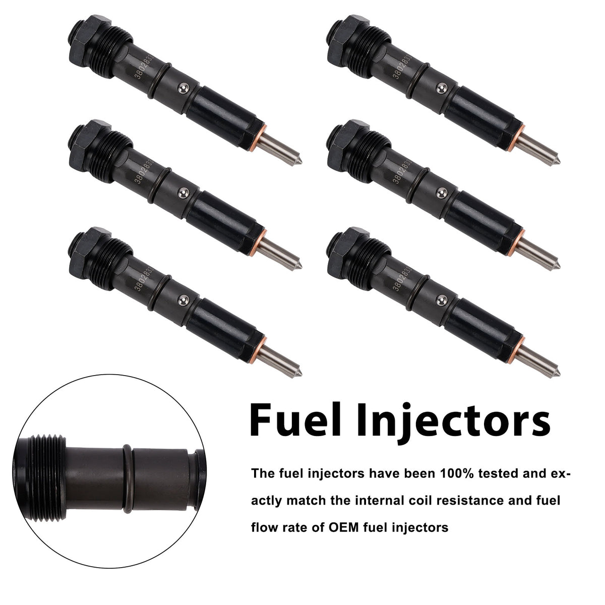 6PC Iniettori Carburante 3865968 3802833 per Cummins Marine 6BTA 5.9L
