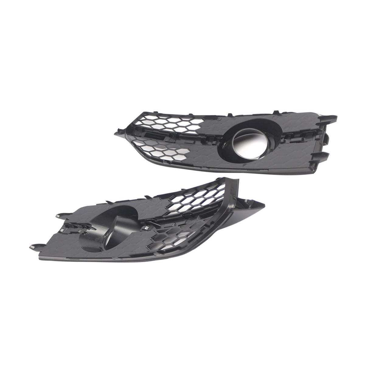 Black Front Bumper Fog Light Grille Cover Bezel Per Audi S7 A7 S-Line 2012-2015