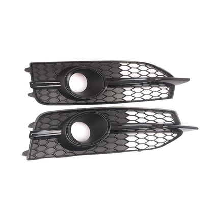 Black Front Bumper Fog Light Grille Cover Bezel Per Audi S7 A7 S-Line 2012-2015