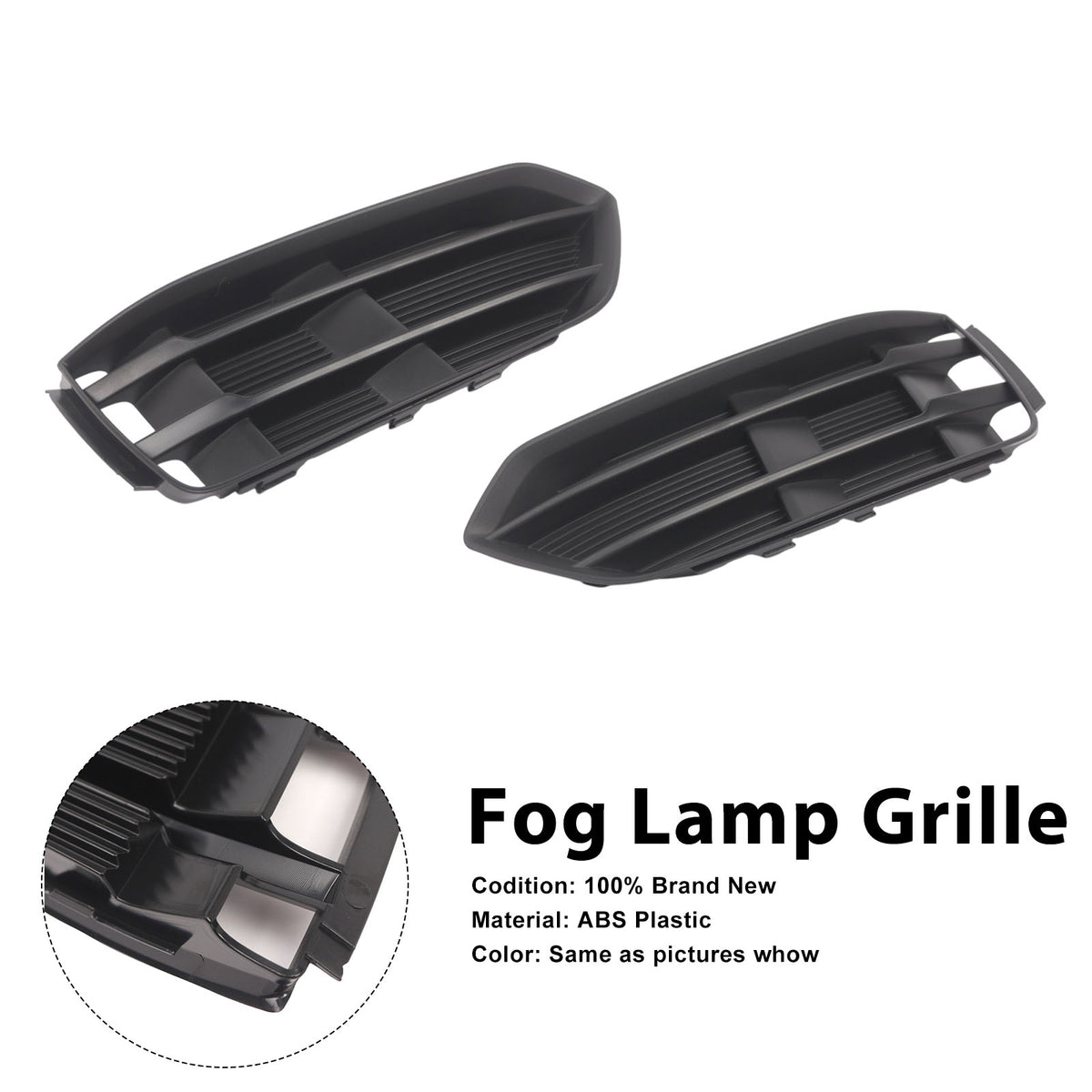 Black Front Bumper Fog Light Grille Grill Cover Bezel Per Audi A5 2017-2019