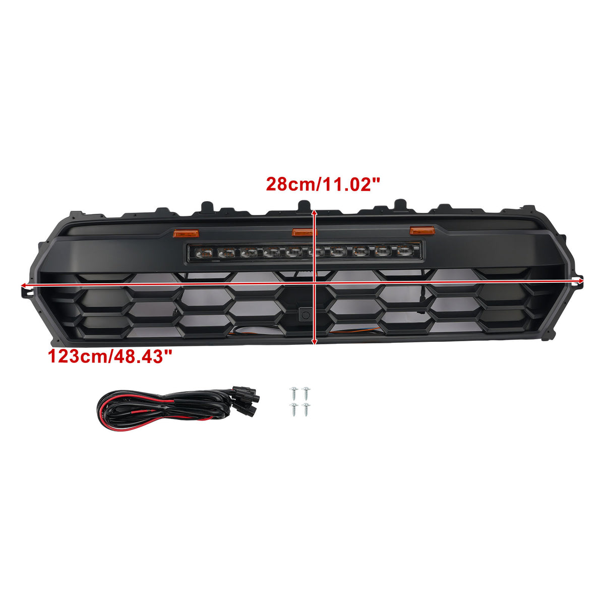 Black Front Bumper Grille Grill Per Toyota Tacoma 2024+ With Led & Light Bar