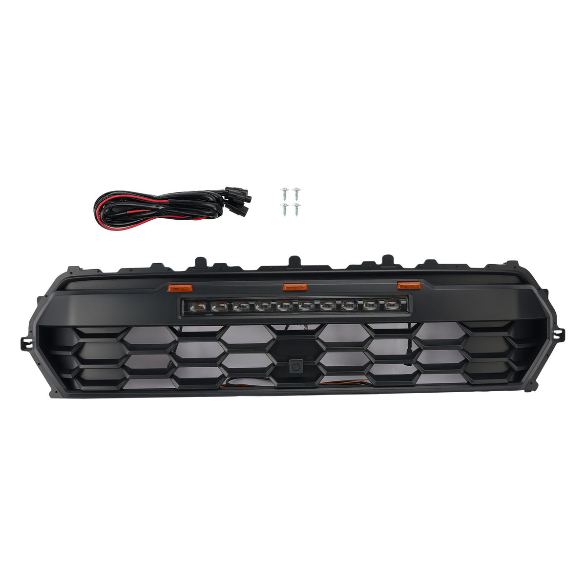 Black Front Bumper Grille Grill Per Toyota Tacoma 2024+ With Led & Light Bar