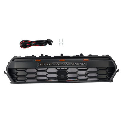 Black Front Bumper Grille Grill Per Toyota Tacoma 2024+ With Led & Light Bar