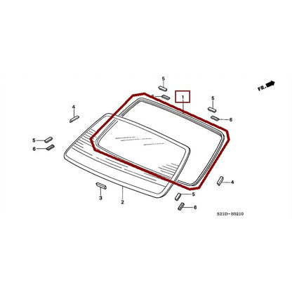 Gomma Guarnizione Parabrezza Posteriore Per Honda Civic EK3 EK4 EJ8 EJ9 EL4