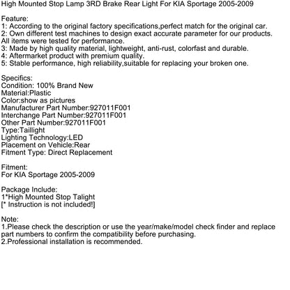 Luce Stop Elevata 3ª Luce Posteriore Per KIA Sportage 2005-2009