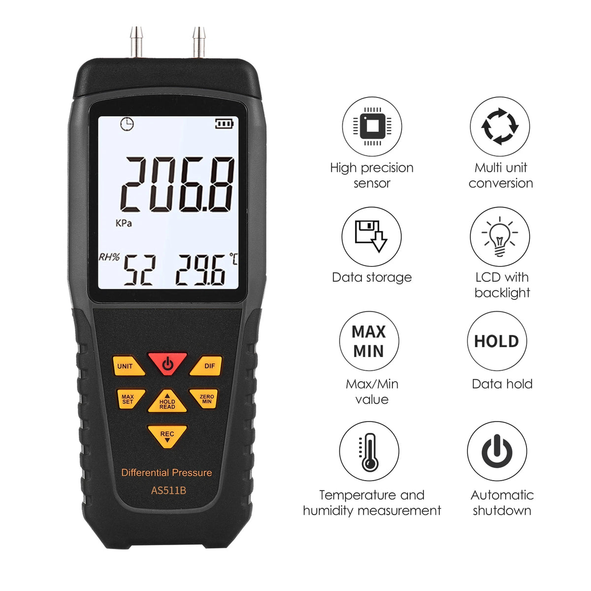 Manometro Differenziale Digitale As511B -206.8~206.8 Kpa