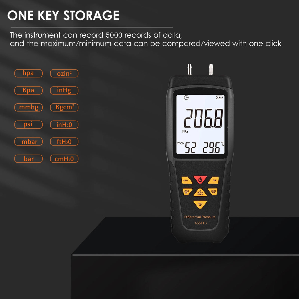 Manometro Differenziale Digitale As511B -206.8~206.8 Kpa