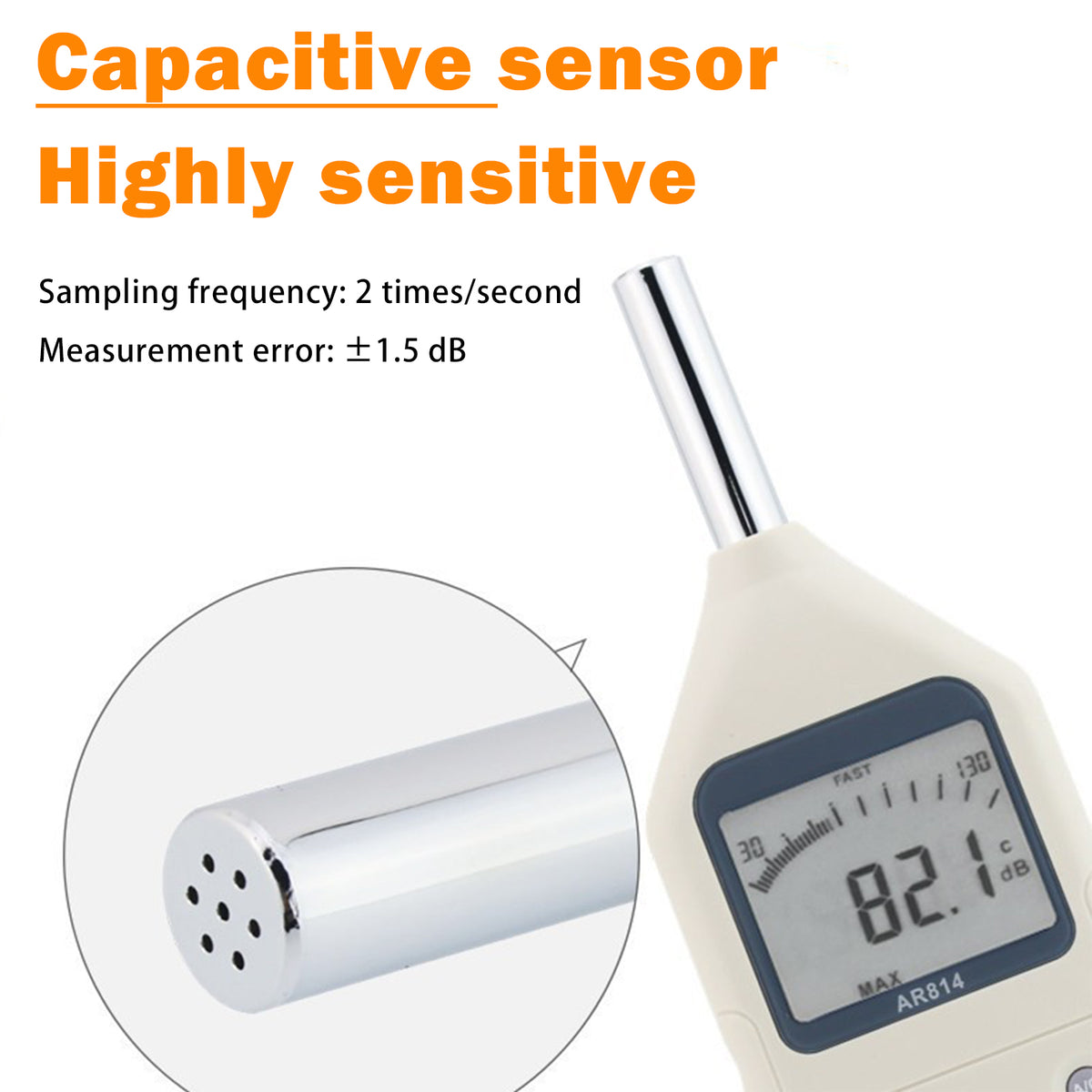 Fonometro Digitale AR814 Misuratore Di Rumore 30-130 Db