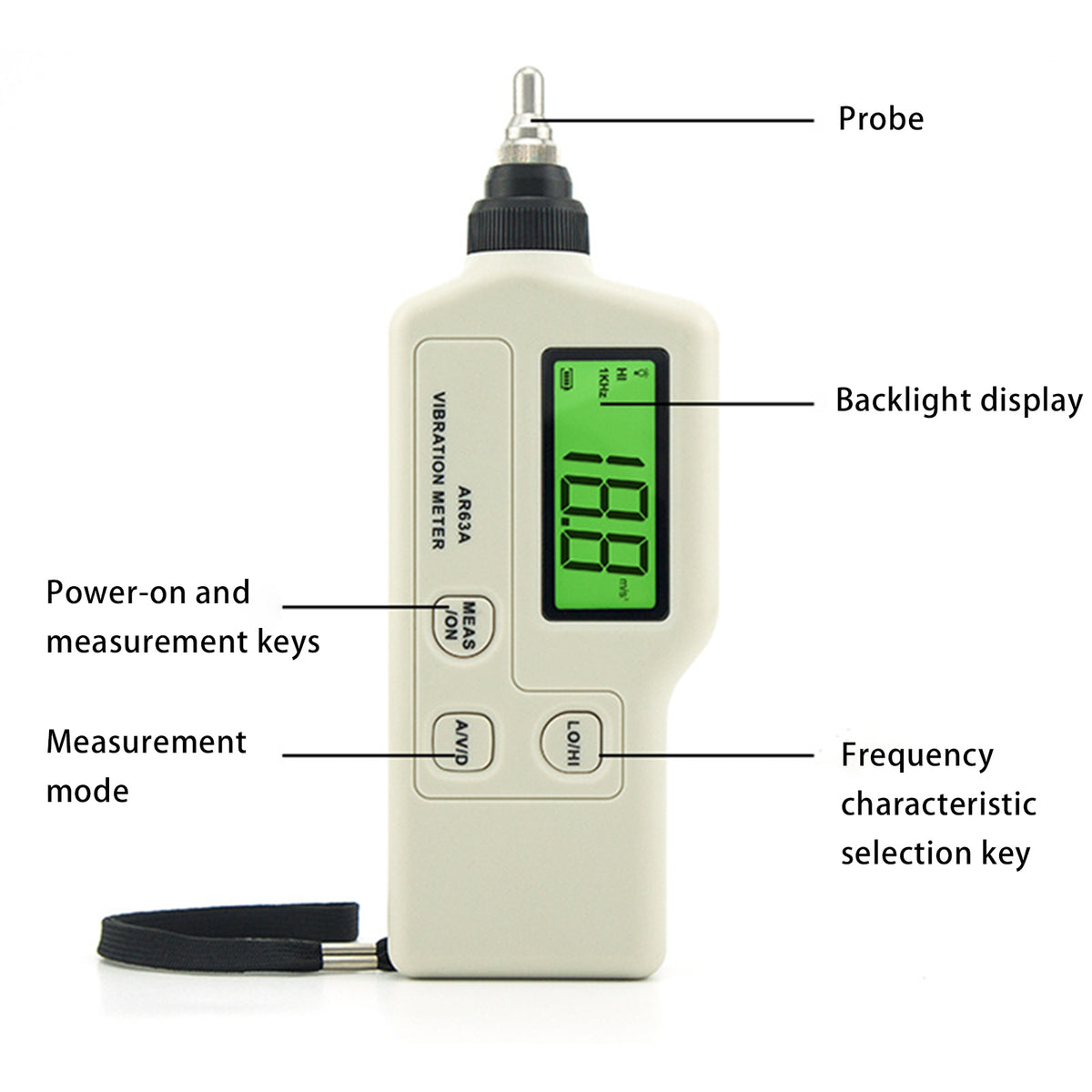R63A Misuratore Digitale Di Vibrazioni Strumento Di Misurazione E Test