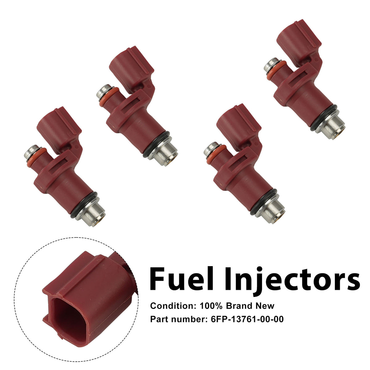 4PC Iniettori carburante 6FP-13761-00-00 per motori fuoribordo Yamaha 75 CV / 90 CV