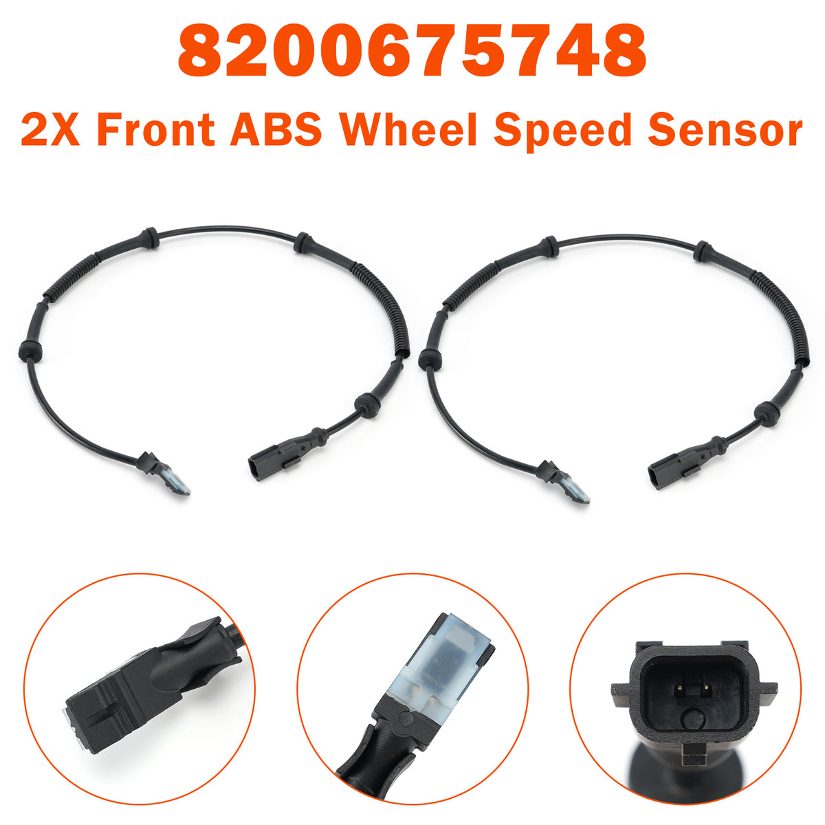 2X Sensore ABS Velocità Ruota Anteriore per Opel Vauxhall Vivaro A 8200675748