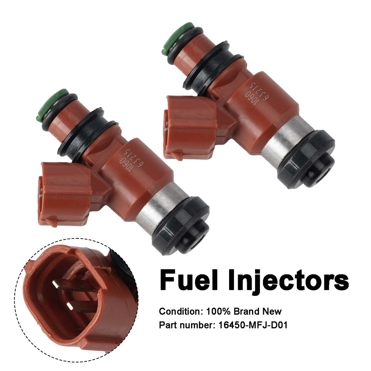 2PC Iniettori carburante 16450-MFJ-D01 per Honda Rebel 500 17-24 CB500 CBR600RR