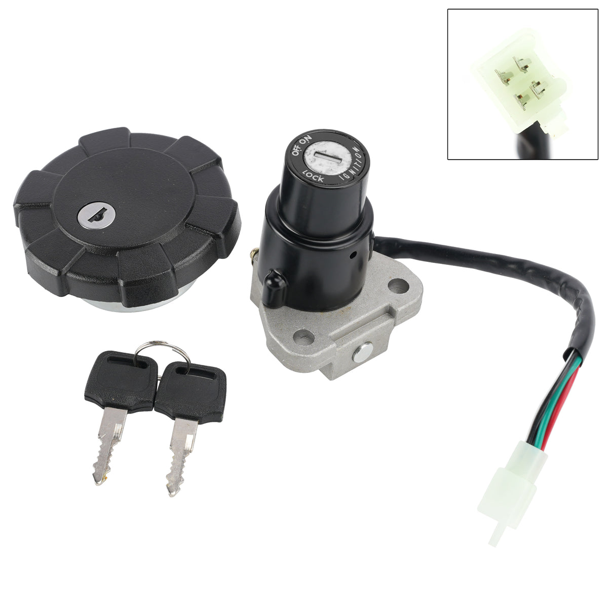 KIT SERRATURE BLOCCHETTO ACCENSIONE 4 CAVI COMPLETO PER YAMAHA DT125R 1987-2002