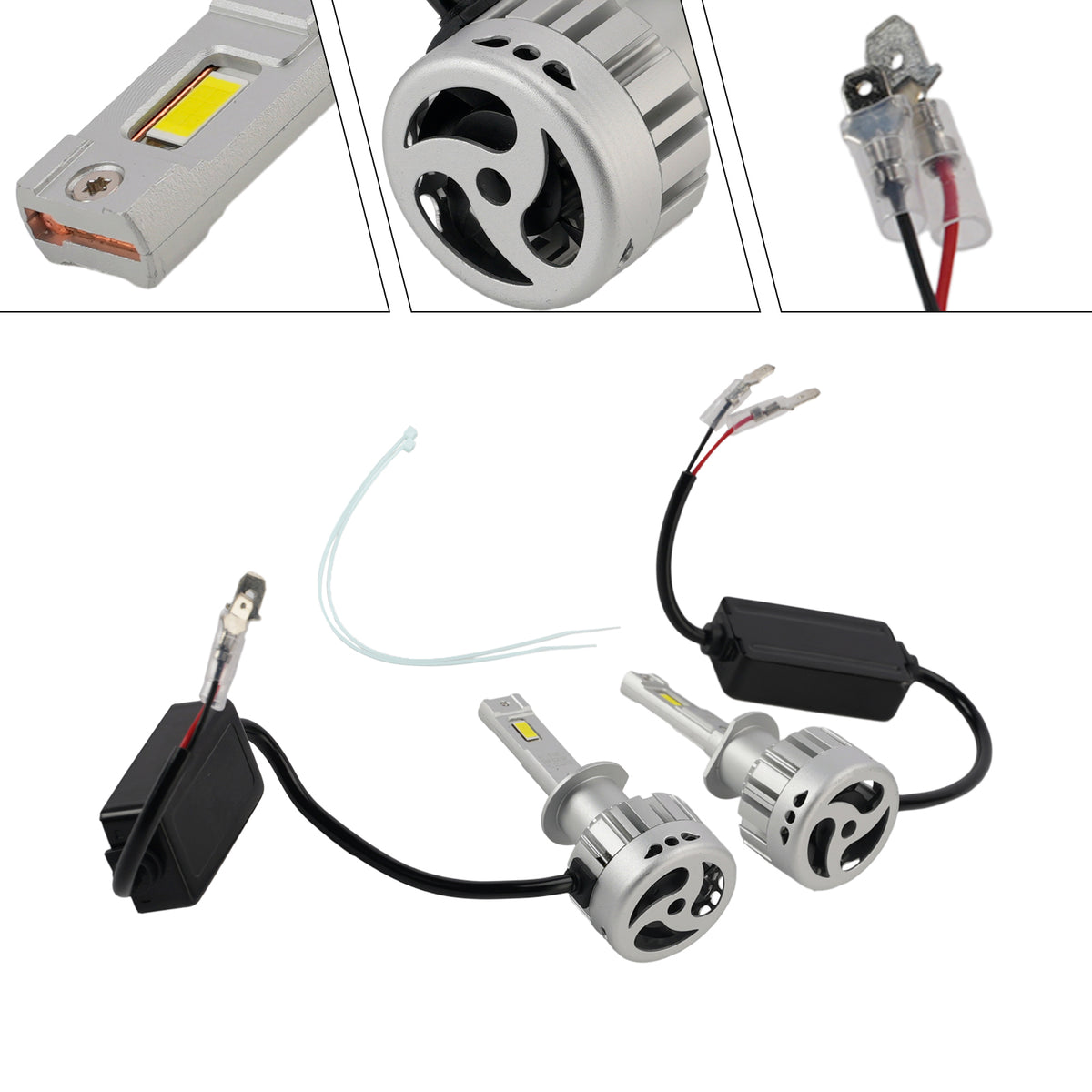 Kit Lampada LED Faro Abbagliante Anabbagliante H1 12V 55W 6500K 4000LM Per HELLA