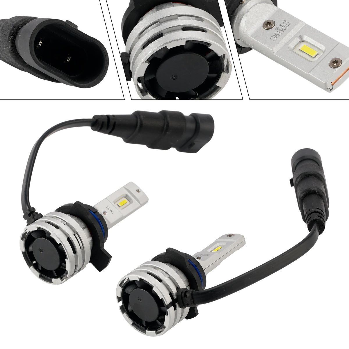 Kit Lampada LED Faro HIR2 9012 12V 24W 6500K Raffreddata Ventola Per HELLA