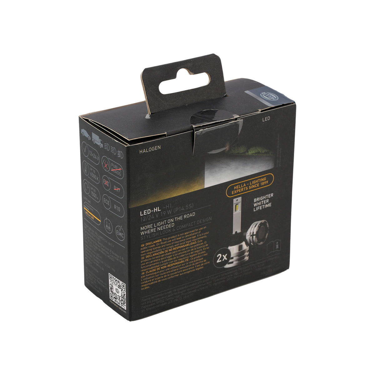 Kit Lampada LED Faro Bi-luce H1 12V 24W 6500K Raffreddata Ventola Per HELLA