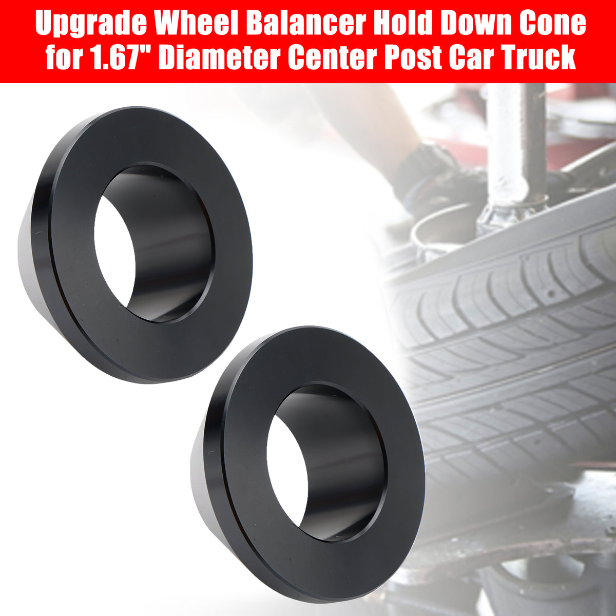 2× Cono fermo bilanciatrice ruote Upgrade per 1.67" Diametro Montante Centrale