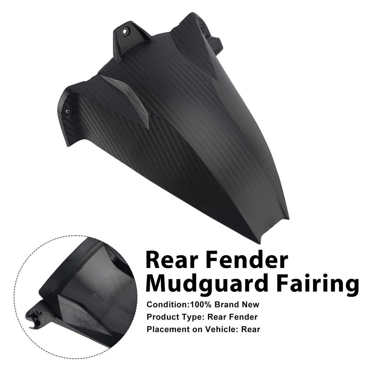 Parafango posteriore per BMW S1000RR 2009-2018 Black