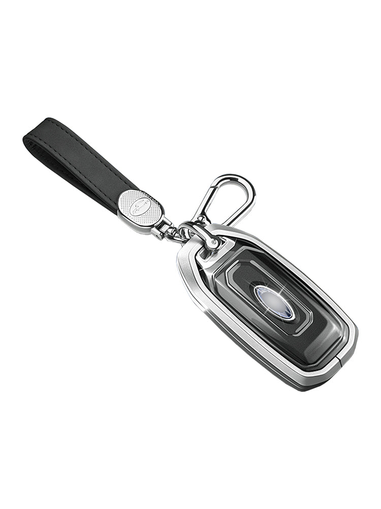 Custodia per chiave auto in TPU argentato in lega di alluminio con fibbia per Ford