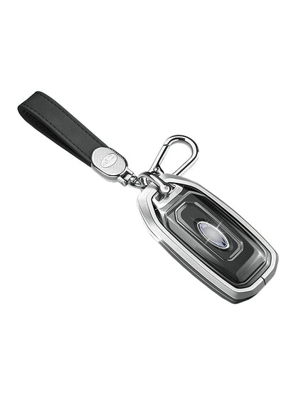 Custodia per chiave auto in TPU argentato in lega di alluminio con fibbia per Ford