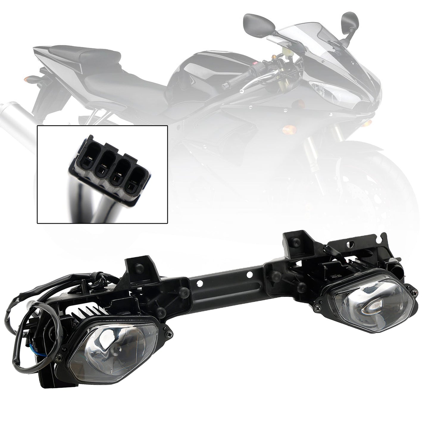 Griglia faro anteriore Yamaha Yzf-R6 2017-2023, protezione faro LED trasparente