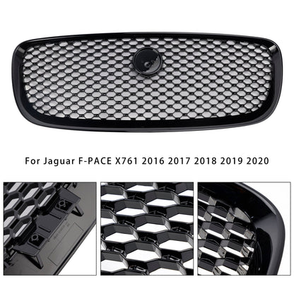 Per JAGUAR F-PACE X761 2016-2020 ABS Griglia paraurti anteriore nera lucida