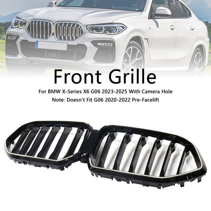 Griglia paraurti anteriore nera BMW X6 G06 M60i 2023-2025 con foro per telecamera