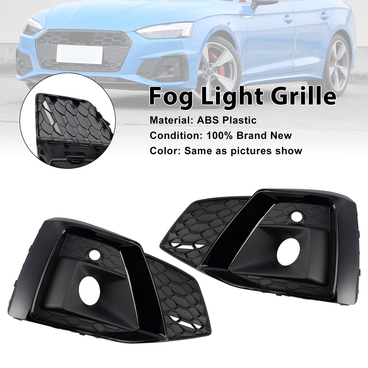Griglia di copertura fendinebbia paraurti anteriore Audi A5 S-line S5 2020-2023 2 pezzi 8W6807682T3Q7