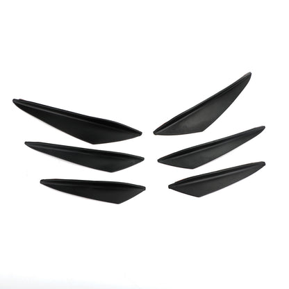 6pcs Universal Gloss Black Car/Auto Paraurti anteriore Pinne Spoiler Canards Refit