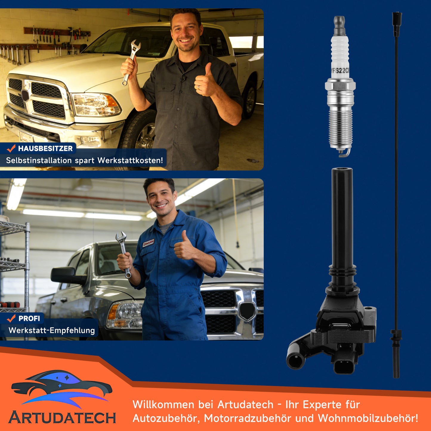 Dodge Ram 1500 2500 3500 5.7L V8 UF378 Bobina di accensione+Candela+Set cavi