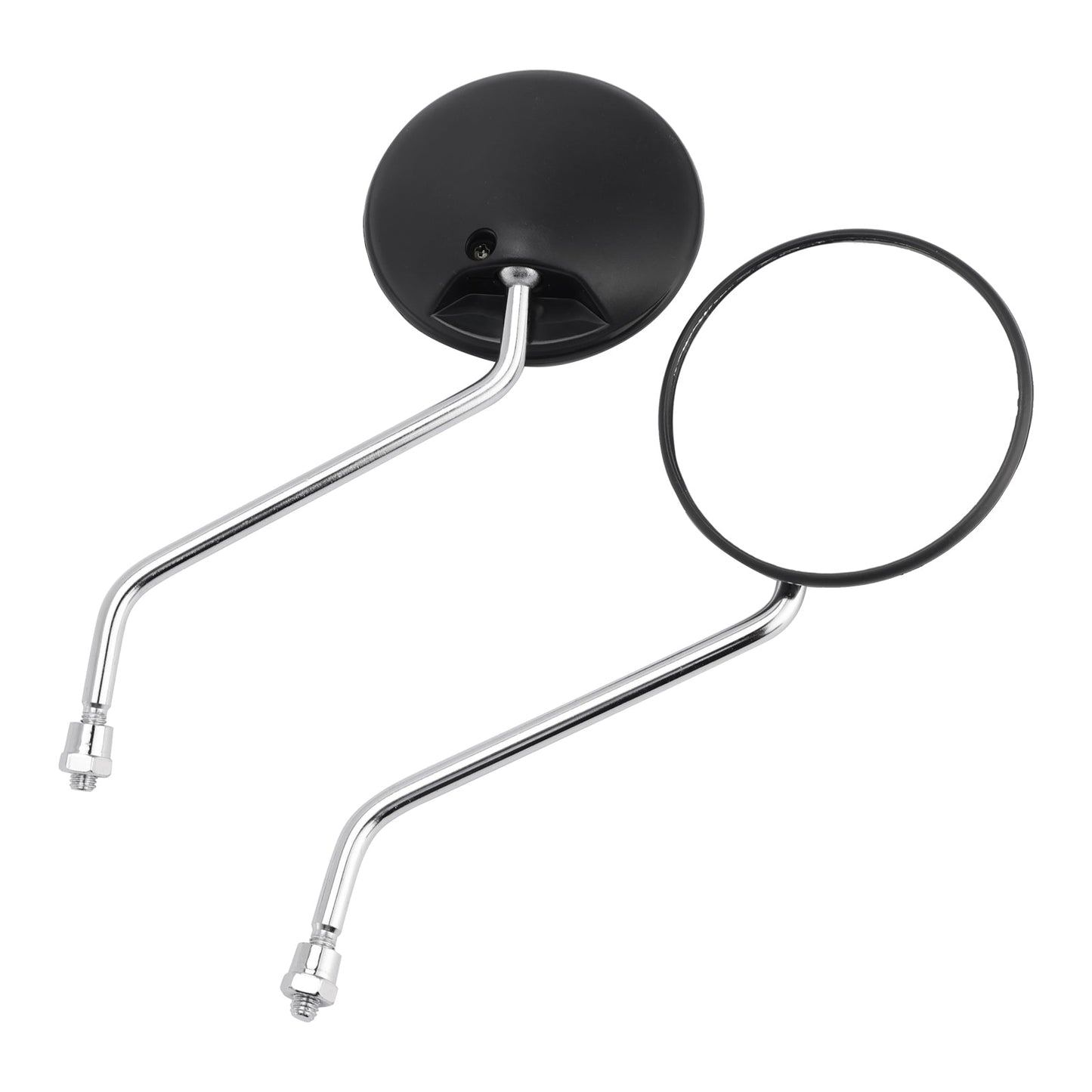Coppia Specchietti Rotondi Neri Per Piaggio Vespa Scooter Ciclomotore 8mm Universale