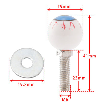 4x Targa per moto in plastica con bulbo oculare, da avvitare sul telaio, con dado