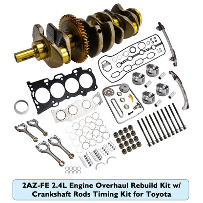 Kit di revisione e ricostruzione del motore Toyota RAV4 2AZ-FE 2.4L 2004-2007 con kit di fasatura delle bielle dell'albero motore