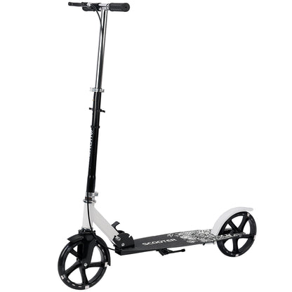 Monopattino pieghevole pendolare adulti/adolescenti ruote PU piene luminose 8" doppi freni sicurezza piattaforma antiscivolo