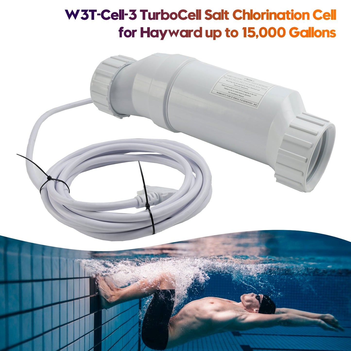 Cella di clorazione del sale TurboCell W3T-Cell-3 per Hayward fino a 15000 galloni