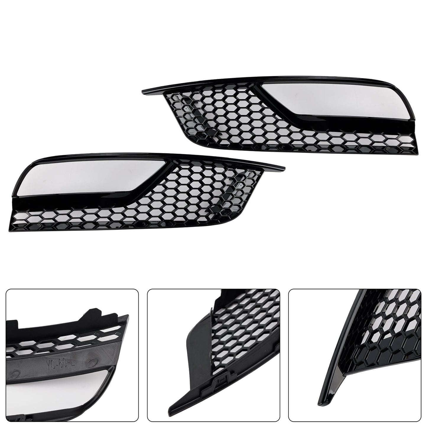 Griglie fendinebbia anteriori nere lucide per Audi A3 8V Berlina 2013-2016