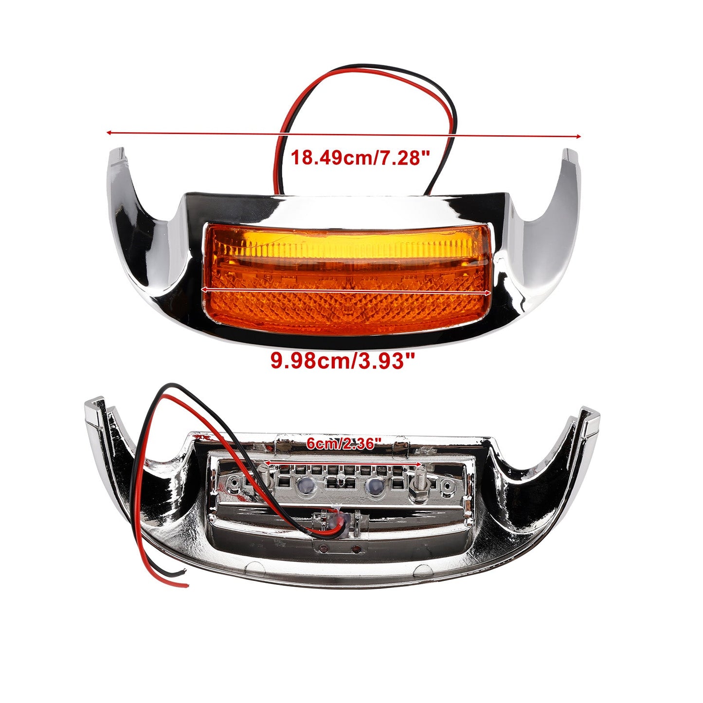 Puntale parafango anteriore con lente LED compatibile con Electra Glide Ultra Limited Low 2014-2023