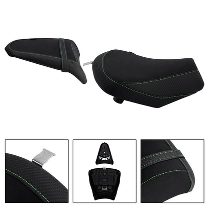 Kit cuscini passeggero anteriore e posteriore Raider per Kawasaki Ninja 650 Z650 2017-2025, colore verde.
