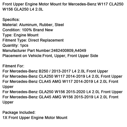 Supporto motore 2462400809 per Mercedes-Benz W117 CLA250 W156 GLA250 L4 2.0L
