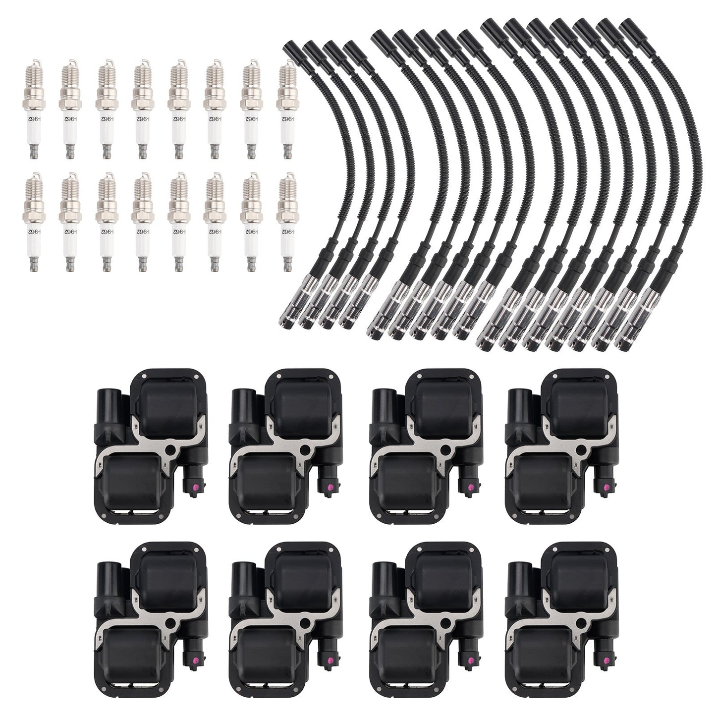 1998-2005 Mercedes Benz CLK320 8x Bobina di accensione + 16x Candela + 16x Set di cavi UF359 0001587303