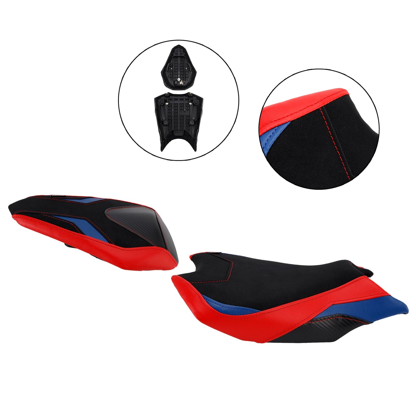 Kit sedile conducente e passeggero per Honda CBR250RR 2017-2024 2023, cuscino posteriore rosso