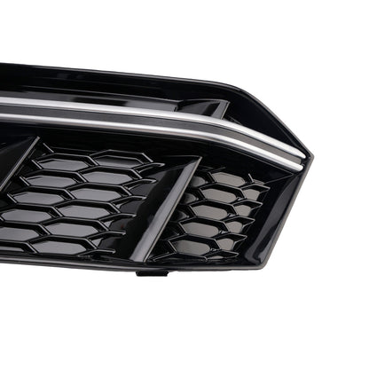 Griglia fendinebbia paraurti anteriore cromata nera (2 pezzi) per Audi A4 B9 S4 2016-2019 (2 pezzi)