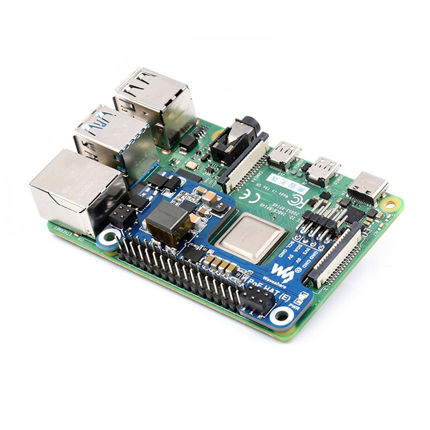 Scheda di espansione dell'alimentatore Ethernet Raspberry Pi 4B/3B+, alimentatore PoE