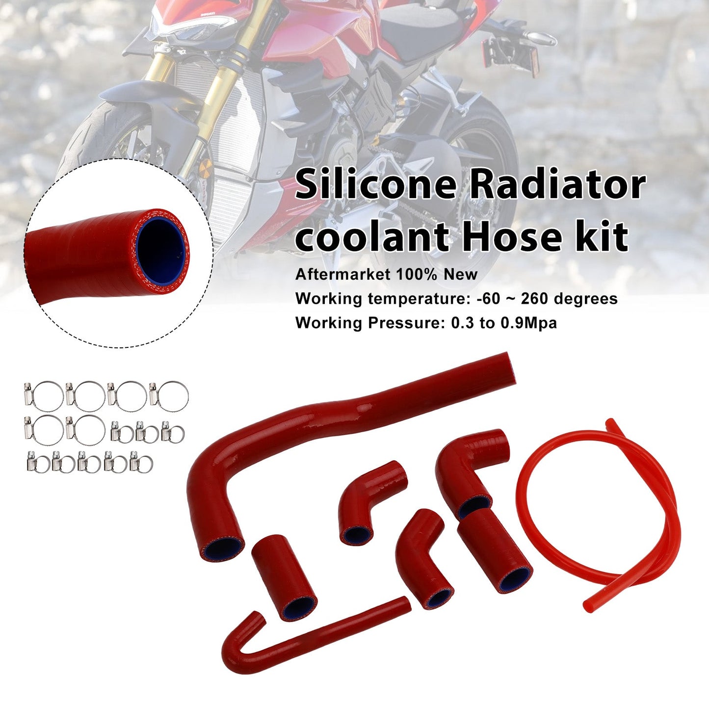 Tubo flessibile del liquido di raffreddamento del radiatore in silicone Ducati Streetfighter V4 V4S 2020-2025