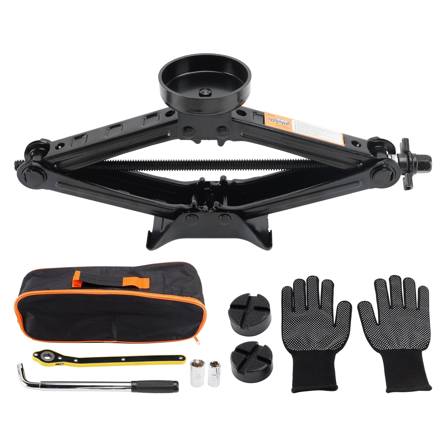 Cric per auto 2,5 T/2500 kg, cric a forbice universale, chiave per tiranti per ruote, per SUV, monovolume