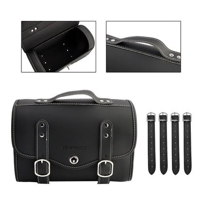 Borsa laterale in PU Borsa laterale Borsa da sella Colore abbinato Bagaglio Bianco per scooter Moto Bianco