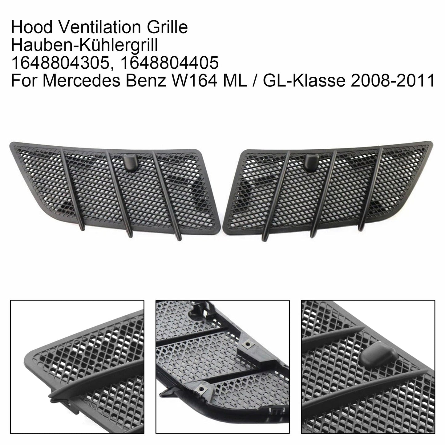Griglia radiatore cofano destra+sinistra 1648804305 per Mercedes W164 Classe ML e GL