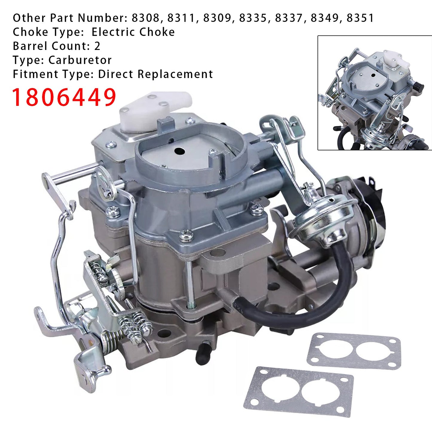 Carburatore Jeep Grand Wagoneer 2 BBL 1984-1986 1806449