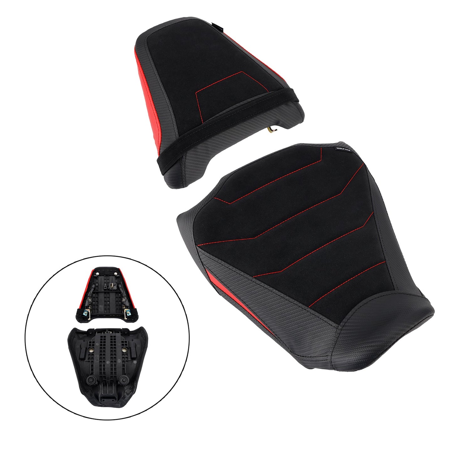2024-2025 Per Honda Cb650R Cbr650R Parte anteriore inferiore con sedile posteriore conducente passeggero Rosso2